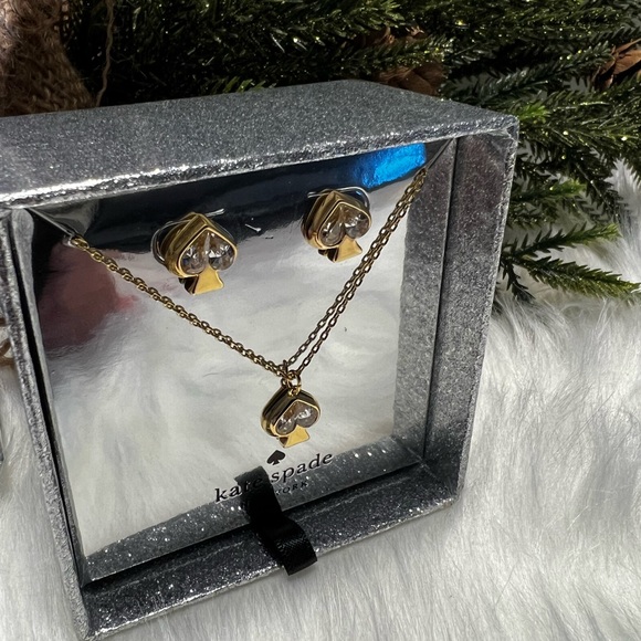 NIB. Kate Spade earrings & necklace set. Gold tone. - Picture 4 of 5